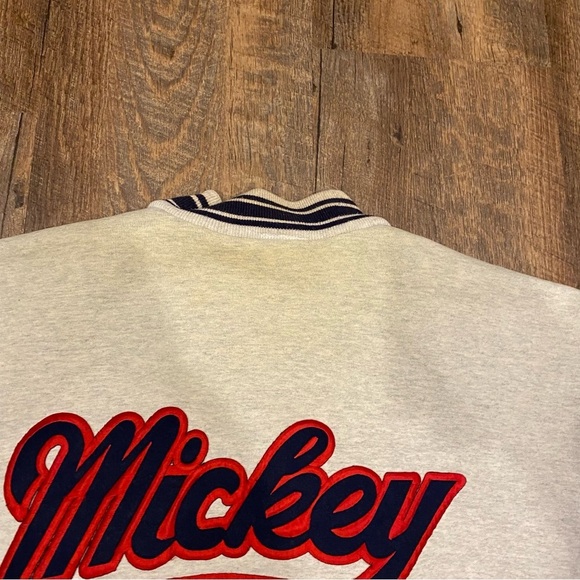 Vintage 90s Disney Mickey Mouse Distressed Varsity Jacket - Picture 12 of 15